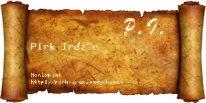Pirk Irén névjegykártya